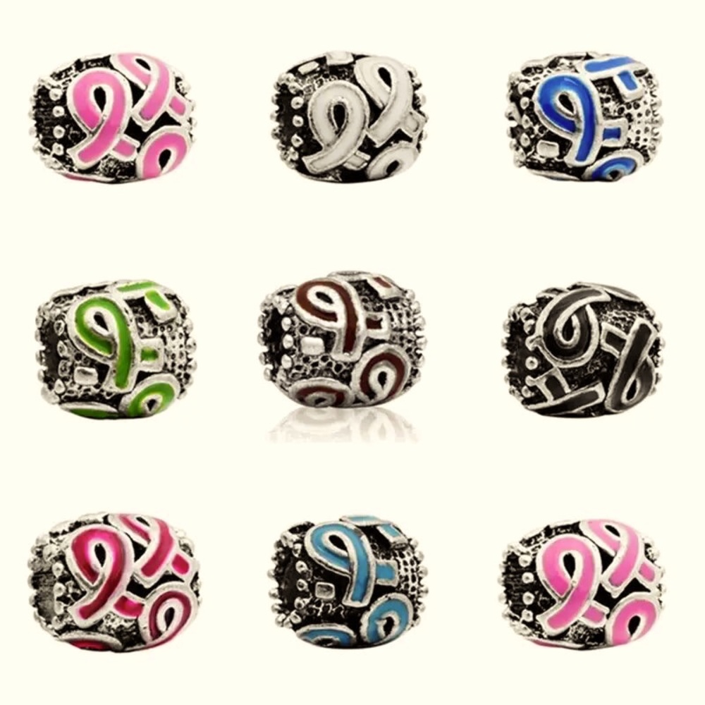 Ribbon Awareness Charm You chose color ! 2 charms.